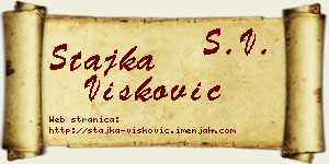 Stajka Višković vizit kartica